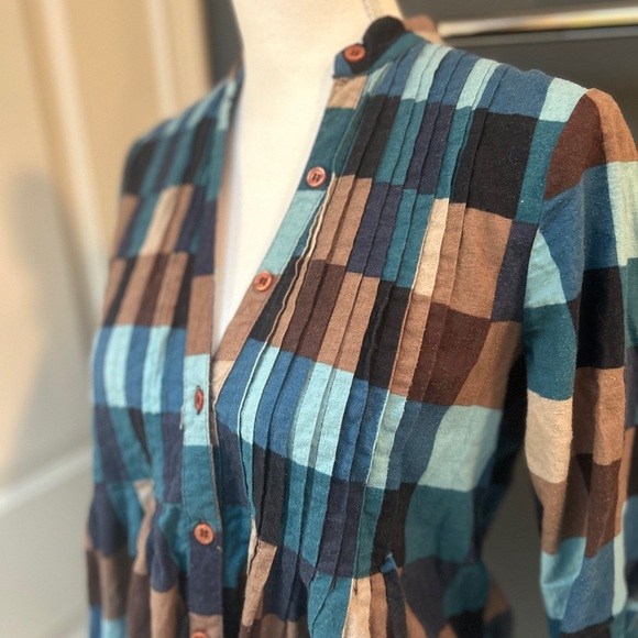 Boutique flannel tunic/mini dress. Size L. - Picture 8 of 9